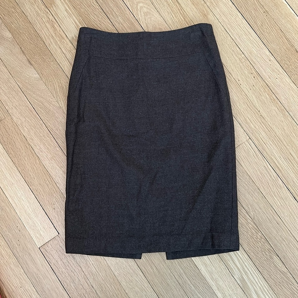 Brown wool pencil skirt